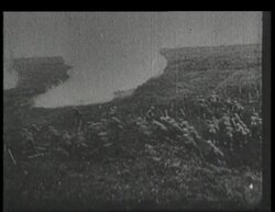 bombs dropping from plane, battlefield scenes, WWI Stock Footage