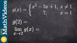 Evalauate the limit of a piecewise function with a hole Instructional Video