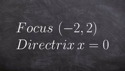 Writing the equation of a parabola given the focus and directrix Instructional Video