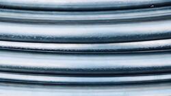 Metal pipe. Round section profile. Stock Footage