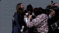 The Duchess of Cambridge greets the crowd outside Bletchley Park News Clip