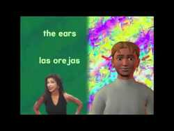 English to Spanish: Parts of the Body Song with Sentence Practice Instructional Video