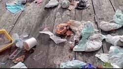 Trash pile removed from scaffolding outside NYCHA apartment in Brownsville News Clip