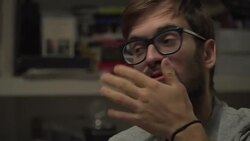 Pussy Riot activist Pyotr Verzilov saying the group is one of the few outspoken dissenting voices in Russia, so for Vladimir Putin and the government they are 'a big deal' Stock Footage