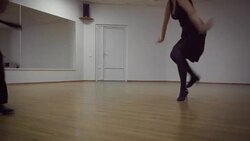 Man and a woman are dancing in the studio Stock Footage