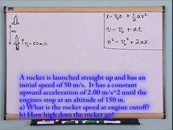 Equations Of Motion In One Dimension: Solving another problem, Part 1 Instructional Video