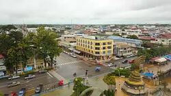 Aerial shot of E-san landmark of Mekong River at Nakhon Phanom, North east in Thailand. Concept of: power, adventure, nature and water. Stock Footage
