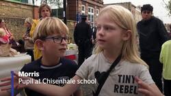 Children protest against Tower Hamlets mayor Lutfur Rahman's decision to axe school street News Clip