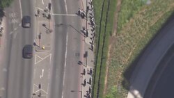 Aerials of crowds in a Black Lives Matter protest in London News Clip