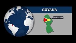 Earth Sphere Map and Guyana Country Map with National Flag Stock Footage