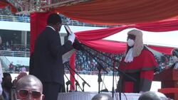 CLEAN : Full oath of office of new Zambian president Hakainde Hichilema News Clip