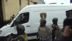 CLEAN : Peru: ambulance transporting Yenifer Paredes arrives at prison News Clip