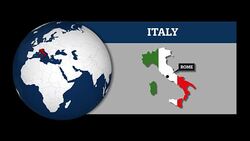 Earth Sphere Map and Italy Country Map with National Flag Stock Footage