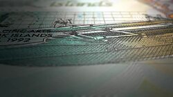 3 Cook Islands Dollars Reverse Micro Displacement Close Up Macro Stock Footage