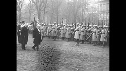 French Prime Minister Georges Clemenceau reviews French soldiers in Paris during World War I News Clip