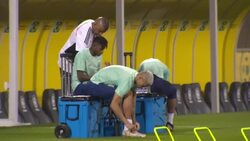 Richarlison and Fred during Brazil training session News Clip