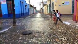 Trinidad, Cuba: The Cobblestone Streets in the Unesco World Heritage Site Stock Footage