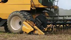 Agriculture harvester tractor in farm in 4K Stock Footage