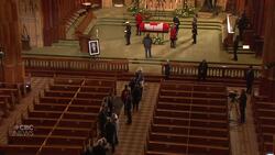 'He's home,' says Mark Mulroney as his father lies in repose at Montreal's St.Patrick Basilica News Clip
