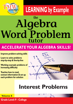 Algebra Word Problem Interest Problems Instructional Video