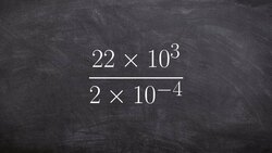 Dividing two numbers in scientific notation then rewriting answer in scientific notation Instructional Video