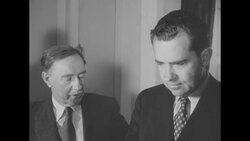 Australian Amb. Percy Claude Spender presents book on Australian National Memorial to US Vice Pres. Richard Nixon News Clip