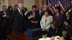 Pelosi signs border bill vowing to honour constitution  Instructional Video