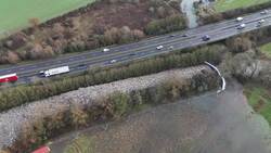 Drone footage of the 150m long mountain of rubbish beside the A34 News Clip