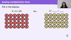 Scale known multiplication facts by 10 Instructional Video