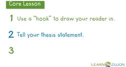 Writing Effective Opening Paragraphs: Hooking the Reader and Stating Your Thesis Instructional Video