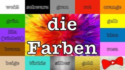 Wie sagt man 'gelb' auf Deutsch?" - Learn the German Colors with Bow Ties Instructional Video