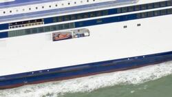 Stock shots P and O ferries at the Port of Dover News Clip