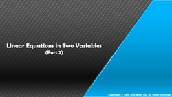 Linear Equations in Two Variables (Part 2) Instructional Video