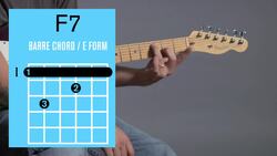 How to Play an F7 Barre Chord on Guitar Instructional Video