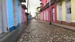 Trinidad, Cuba: The Cobblestone Streets in the Unesco World Heritage Site Stock Footage