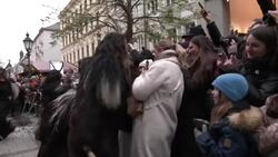 Krampuses march through Munich News Clip