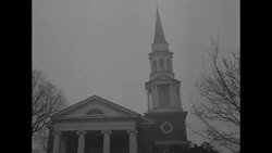 Christmas services at Methodist, Presbyterian, Catholic churches in US; choirs; snowy landscapes News Clip