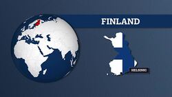 Earth Sphere Map and Finland Country Map with National Flag Stock Footage