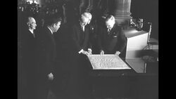 President Truman and Chief Justice Fred Vinson at preservation ceremony of US Constitution and Declaration of Independence News Clip