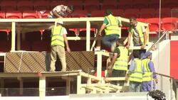 Construction workers at Al Bayt Stadium News Clip