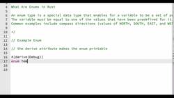 Rust Programming 2023 - A Comprehensive Course for Beginners - What Are Enums in Rust Instructional Video
