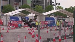 Drive through Covid-19 testing centre in Twickenham News Clip