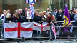 Right-Wing Leader Tommy Robinson Apears In Court On Charges Of Contempt Stock Footage