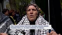 ​Thousands march in pro-Palestinian protest on New Haven Green News Clip