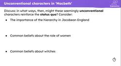 Exploring the relationship between Macbeth and Lady Macbeth in Act 1, ‘Macbeth’ Instructional Video