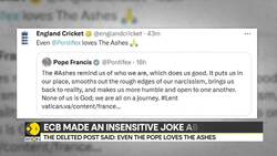 ECB apologises for a joke made towards Pope Francis on X News Clip
