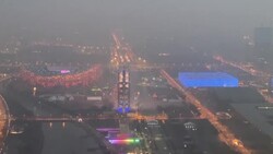 CLEAN : FILE: Images of pollution over Beijing Olympic Park News Clip