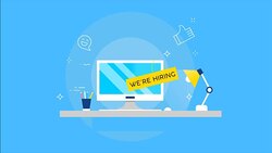 We are hiring 2d animation of business job vacancy Stock Footage