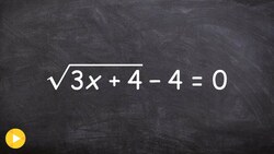 Using Inverse Operations to Solve an Equation with a Radical Symbol Root Instructional Video