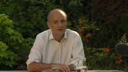 Dominic Cummings answers question from media after giving statement News Clip